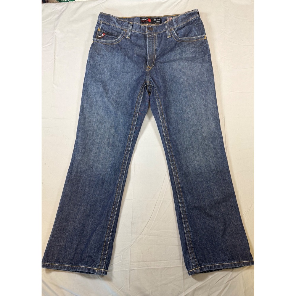 Ariat FR M4 Relaxed Boot Cut Jeans Mens 34x30 Dark Wash Flame Resistant CAT 2